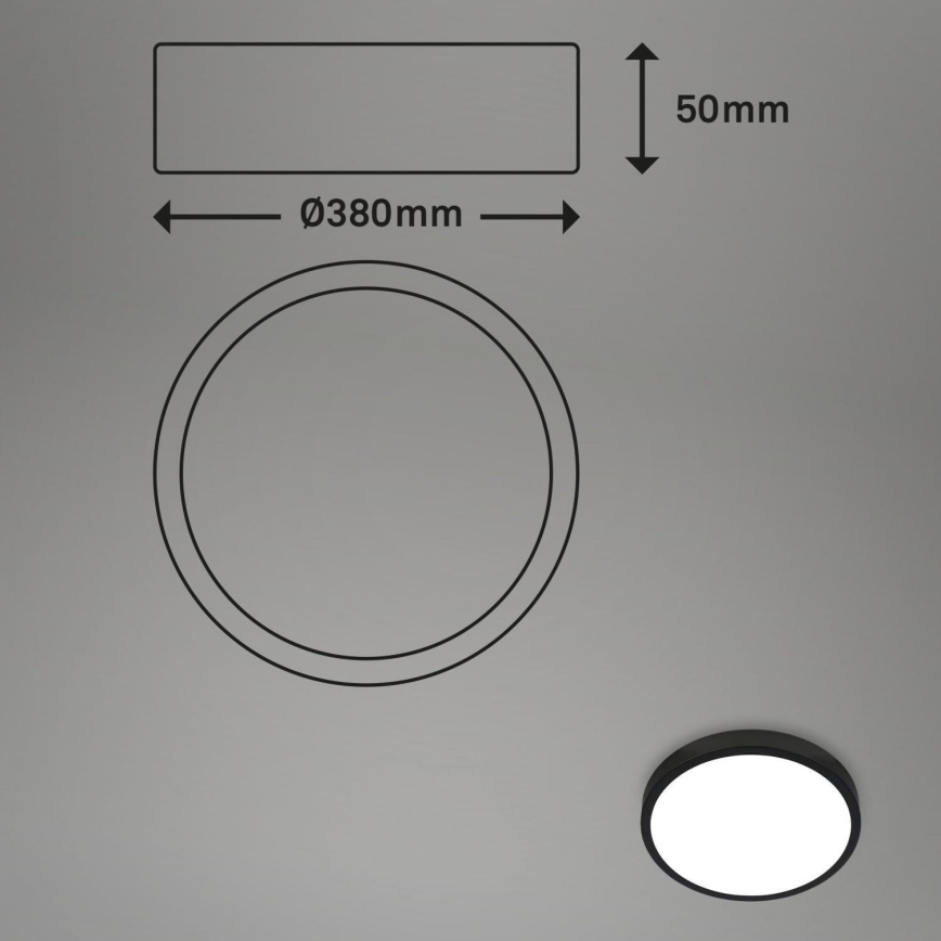 Briloner 3709-015 - LED RGBW Stmievateľné stropné svietidlo LED/22W/230V 4000K pr. 38 cm čierna + diaľkové ovládanie