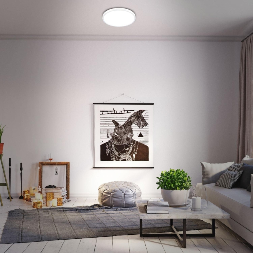 Briloner 3709-016 - LED RGBW Stmievateľné stropné svietidlo LED/22W/230V 4000K pr. 38 cm biela + diaľkové ovládanie