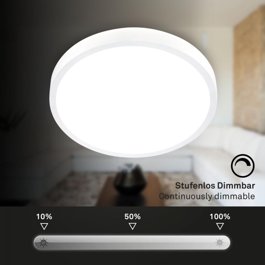 Briloner 3709-016 - LED RGBW Stmievateľné stropné svietidlo LED/22W/230V 4000K pr. 38 cm biela + diaľkové ovládanie