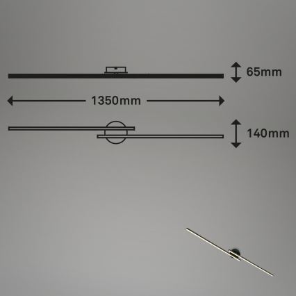 Briloner 3717-025 - LED Prisadený luster REY 2xLED/12W/230V čierna