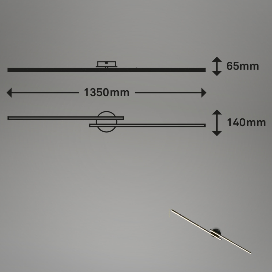 Briloner 3717-025 - LED Prisadený luster REY 2xLED/12W/230V čierna