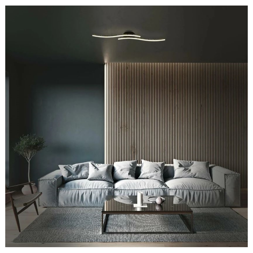 Briloner 3718-025 - LED Prisadený luster REY 2xLED/6W/230V čierna