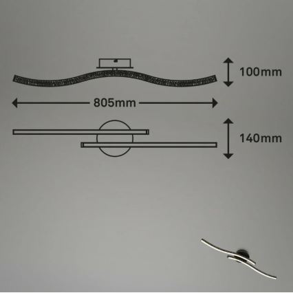 Briloner 3718-025 - LED Prisadený luster REY 2xLED/6W/230V čierna