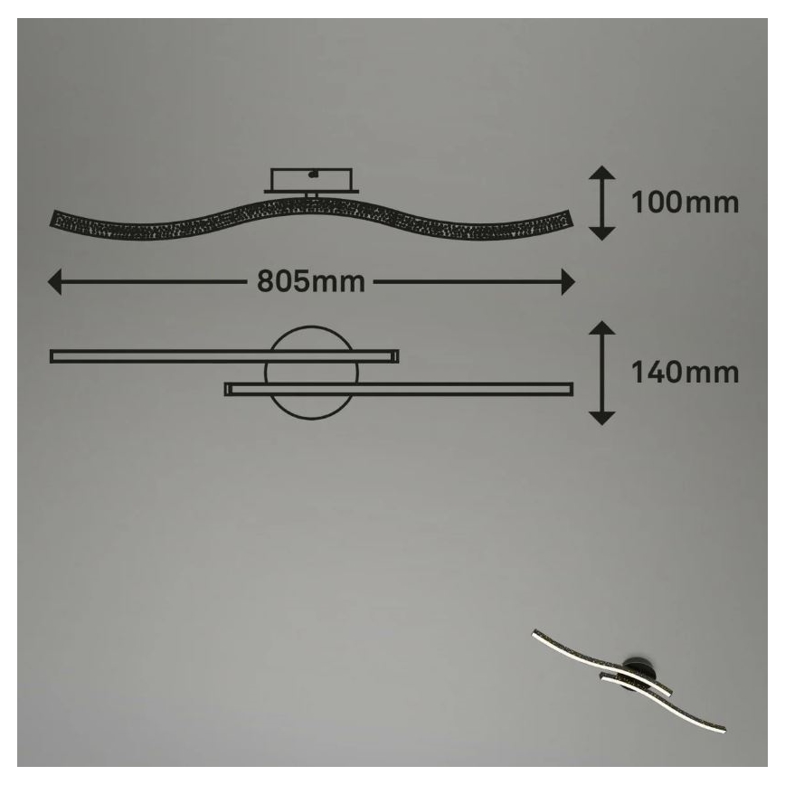 Briloner 3718-025 - LED Prisadený luster REY 2xLED/6W/230V čierna