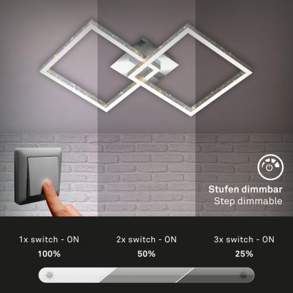 Briloner 3751-019 - LED Stmievateľné stropné svietidlo FRAME LED/20W/230V lesklý chróm