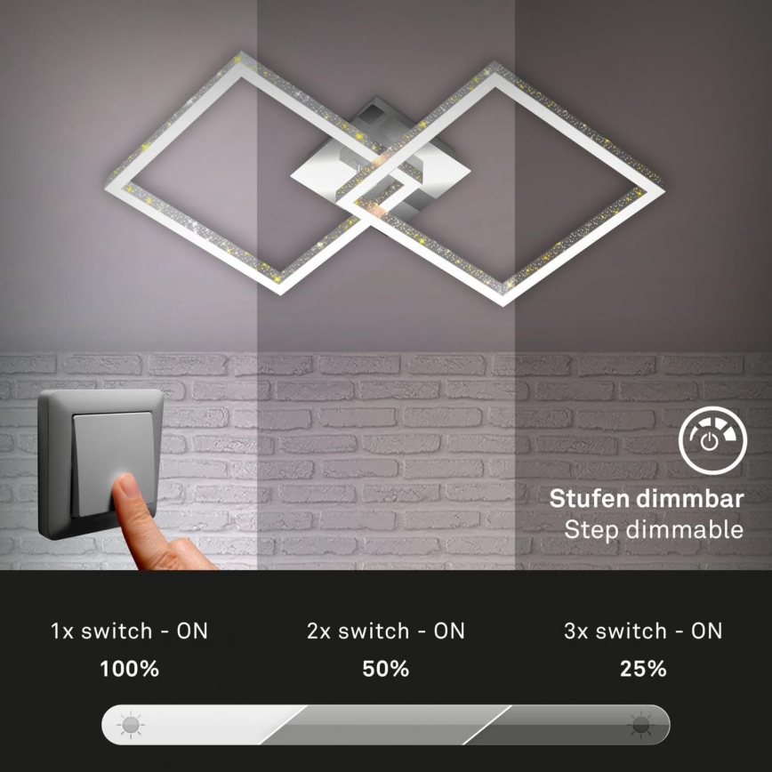 Briloner 3751-019 - LED Stmievateľné stropné svietidlo FRAME LED/20W/230V lesklý chróm