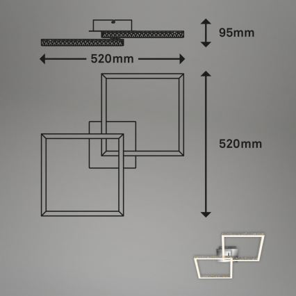 Briloner 3751-019 - LED Stmievateľné stropné svietidlo FRAME LED/20W/230V lesklý chróm