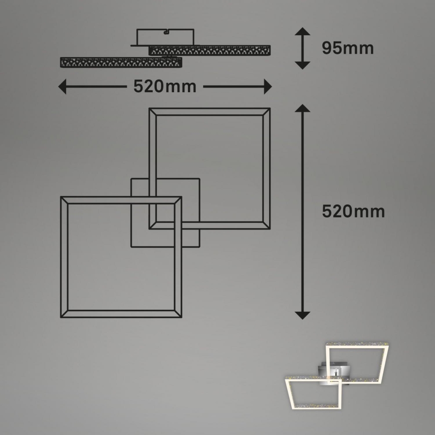 Briloner 3751-019 - LED Stmievateľné stropné svietidlo FRAME LED/20W/230V lesklý chróm