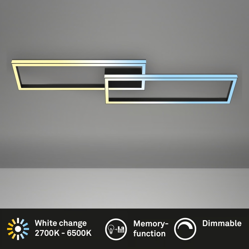 Briloner 3761015 - LED stmievateľné stropné svietidlo LED/45W/230V 2700-6500K čierna + diaľkové ovládanie