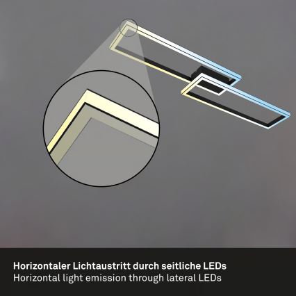 Briloner 3761015 - LED stmievateľné stropné svietidlo LED/45W/230V 2700-6500K čierna + diaľkové ovládanie