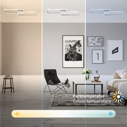 Briloner 3761019 - LED stmievateľné stropné svietidlo LED/45W/230V 2700-6500K matný chróm + diaľkové ovládanie