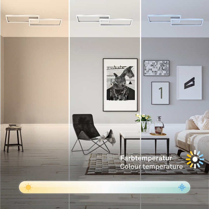 Briloner 3761019 - LED stmievateľné stropné svietidlo LED/45W/230V 2700-6500K matný chróm + diaľkové ovládanie