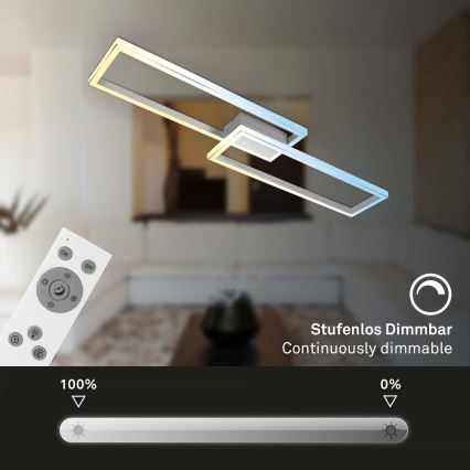 Briloner 3761019 - LED stmievateľné stropné svietidlo LED/45W/230V 2700-6500K matný chróm + diaľkové ovládanie