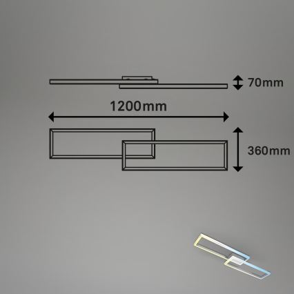 Briloner 3761019 - LED stmievateľné stropné svietidlo LED/45W/230V 2700-6500K matný chróm + diaľkové ovládanie