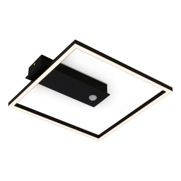 Briloner 3770-015 - LED stropné svietidlo so snímačom pohybu a súmraku FRAME LED/14W/230V 3000K 30x32 cm čierne