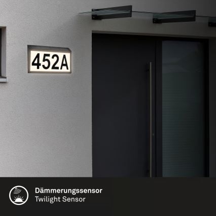 Briloner 3797015 - LED solárne domové číslo LED/0,5W/1,2V 1200 mAh IP44