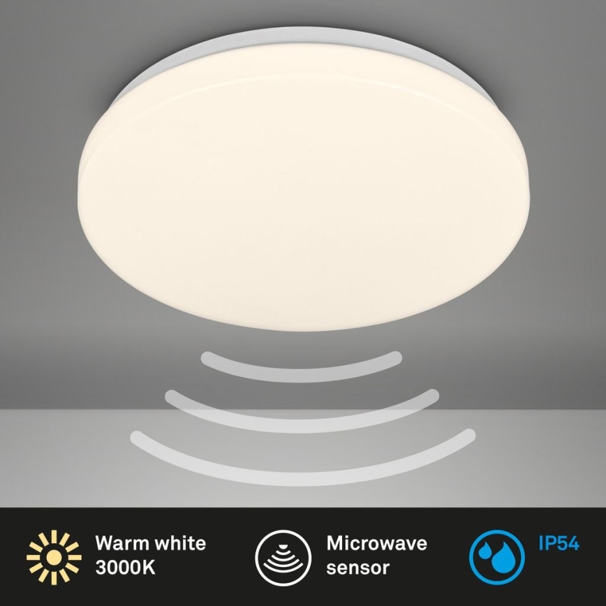 Briloner 3827-016 - LED kúpeľňové stropné svietidlo so senzorom WALK LED/13W/230V IP54 priemer 27 cm biela