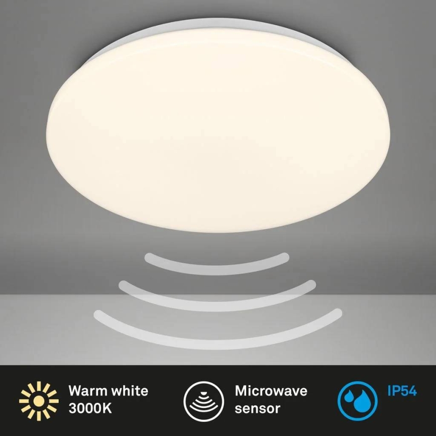 Briloner 3828-016 - LED stropné svietidlo do kúpeľne s pohybovým senzorom WALK LED/24W/230V IP54 pr. 35 cm biela