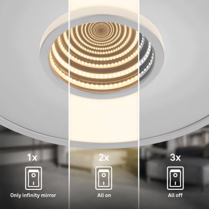 Briloner 3847014 - LED stropné svietidlo TORO LED/18W/230V priemer 42 cm matný chróm