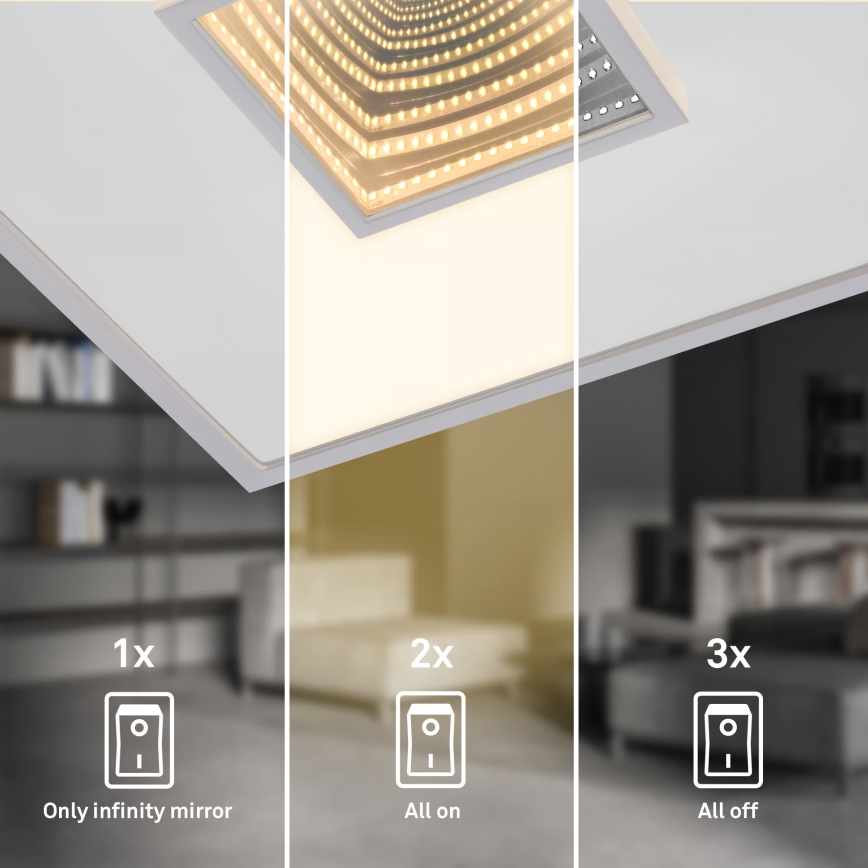 Briloner 3848014 - LED stropné svietidlo TORO LED/18W/230V 42x42 cm matný chróm