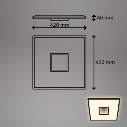 Briloner 3848015 - LED stropné svietidlo TORO LED/18W/230V 42x42 cm čierne