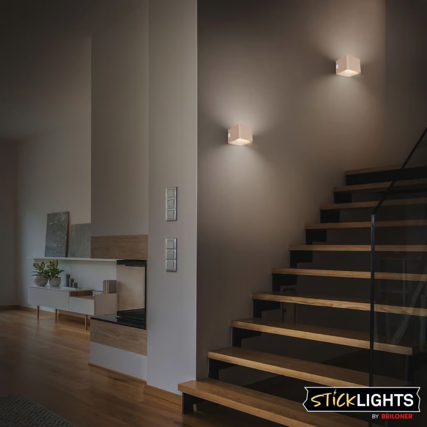 Briloner 3879011 - LED Dobíjateľné nástenné svietidlo so snímačom pohybu a súmraku BORRA LED/1,5W/5V 3600 mAh béžová