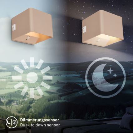 Briloner 3879011 - LED Dobíjateľné nástenné svietidlo so snímačom pohybu a súmraku BORRA LED/1,5W/5V 3600 mAh béžová