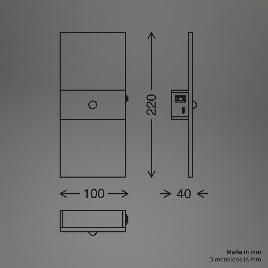 Briloner 3888012 - LED nabíjateľné nástenné svietidlo s pohybovým a súmrakovým senzorom AURA LED/2,5W/5V 1800 mAh matný chróm