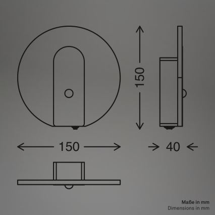 Briloner 3889012 - LED nabíjateľné nástenné svietidlo s pohybovým a súmrakovým senzorom TARO LED/2,5W/5V 1800 mAh matný chróm