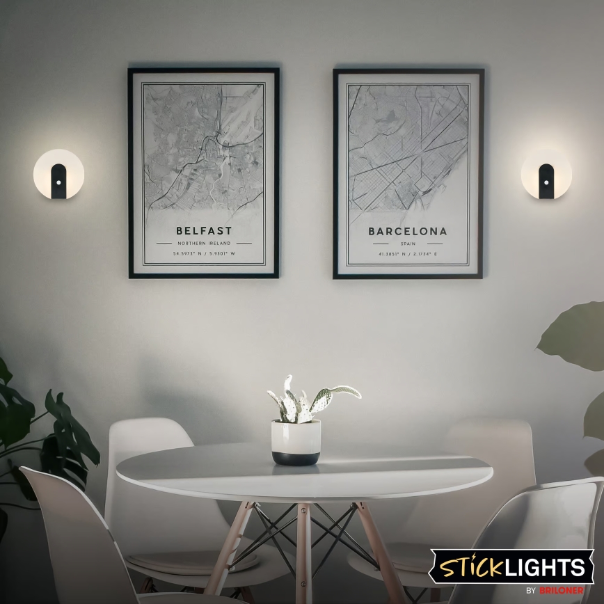 Briloner 3889015 - Nabíjateľné LED nástenné svietidlo s pohybovým a súmrakovým senzorom TARO LED/2,5W/5V 1800 mAh čierne