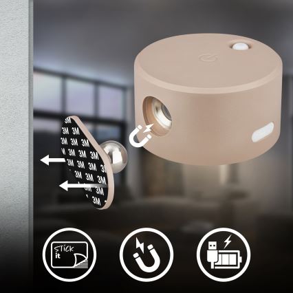 Briloner 3896011 - LED Stmievateľné nabíjacie nástenné svietidlo TARI LED/1,6W/5V 1500 mAh béžová