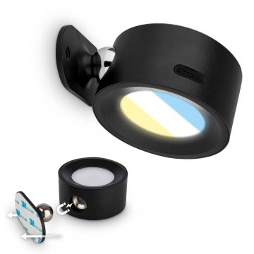 Briloner 3896015 - LED stmievateľné nabíjateľné nástenné svietidlo TARI LED/1,6W/5V 1500 mAh čierna
