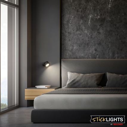 Briloner 3896015 - LED Stmievateľné nabíjacie nástenné svietidlo TARI LED/1,6W/5V 1500 mAh čierna