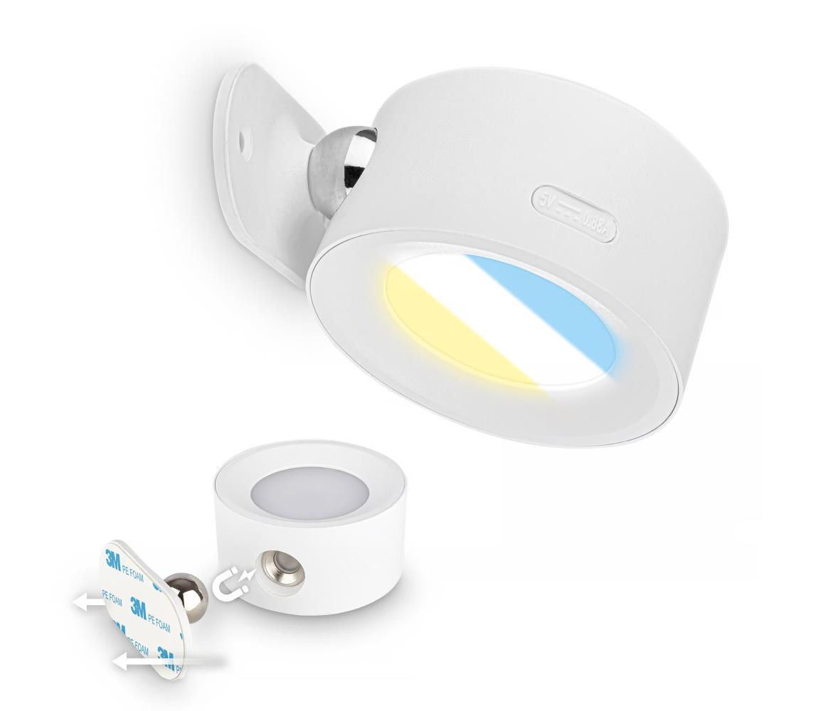 Briloner 3896016 - LED nabíjateľné stmievateľné nástenné svietidlo TARI LED/1,6W/5V 1500 mAh biela 3896016