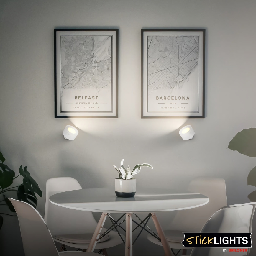 Briloner 3896016 - LED stmievateľné nabíjacie nástenné svietidlo TARI LED/1,6W/5V 1500 mAh biela