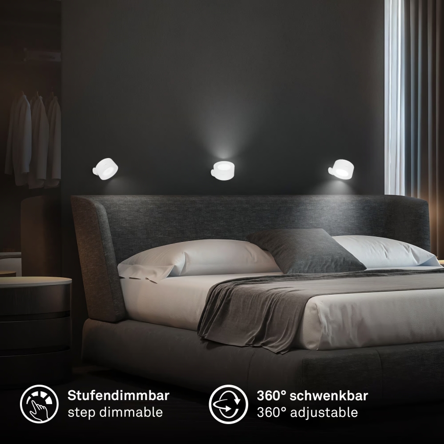 Briloner 3896016 - LED stmievateľné nabíjacie nástenné svietidlo TARI LED/1,6W/5V 1500 mAh biela