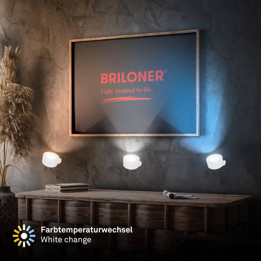 Briloner 3896016 - LED stmievateľné nabíjacie nástenné svietidlo TARI LED/1,6W/5V 1500 mAh biela