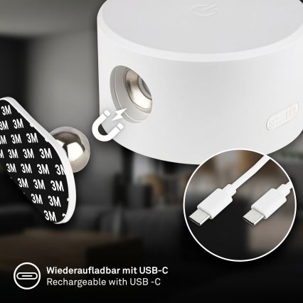 Briloner 3896016 - LED stmievateľné nabíjacie nástenné svietidlo TARI LED/1,6W/5V 1500 mAh biela