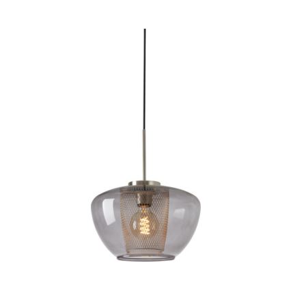 Briloner 4016-014 - Závesné svietidlo na lanku SEVENTIES 1xE27/40W/230V dymovošedá