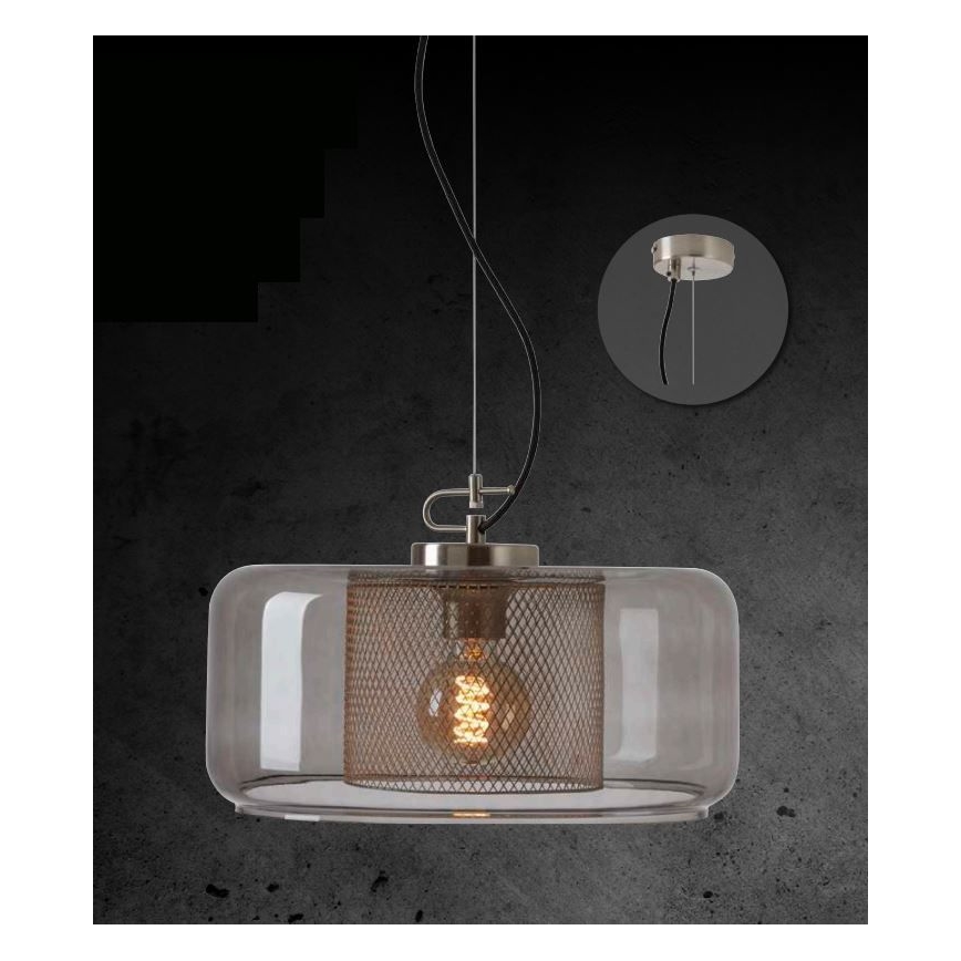 Briloner 4018-014 - Luster na lanku SEVENTIES 1xE27/40W/230V číra