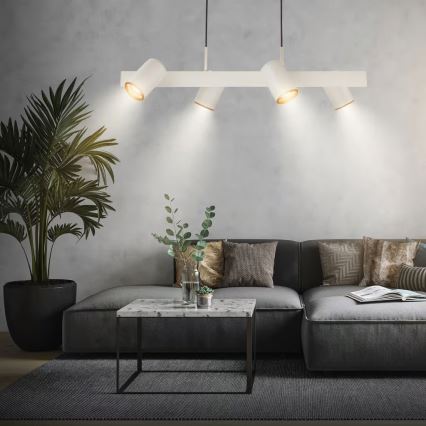 Briloner 4058044 - Luster na lanku ERA 4xGU10/10W/230V krémový