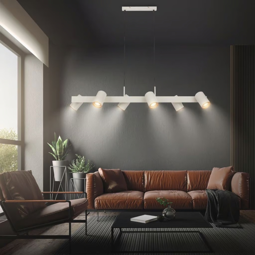 Briloner 4058064 - Závesné svietidlo ERA na lankách 6xGU10/10W/230V krémové