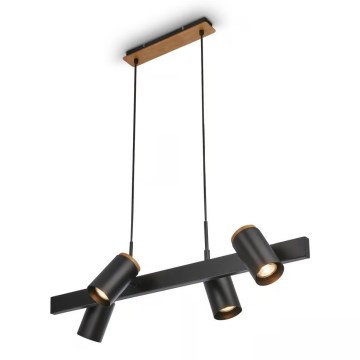 Briloner 4059045 - Závesné svietidlo ERA na lankách 4xGU10/10W/230V čierne