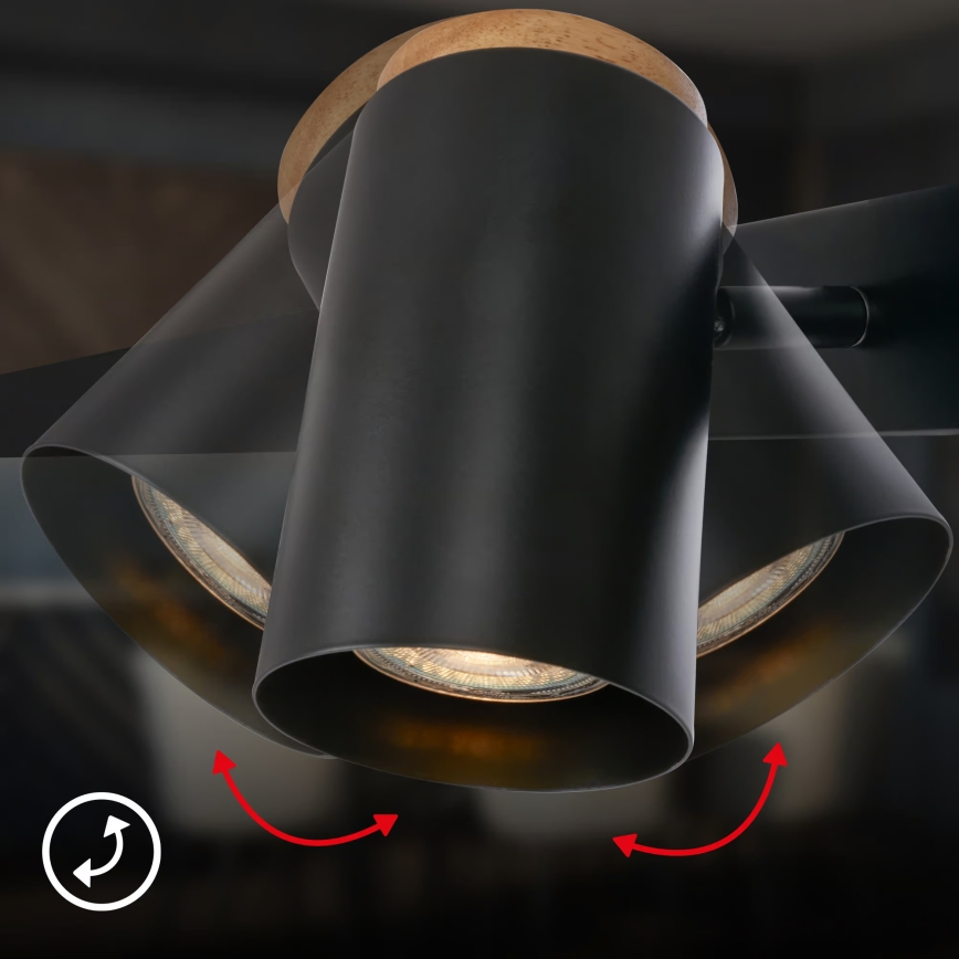 Briloner 4059065 - Závesný luster na lanku ERA 6xGU10/10W/230V čierny