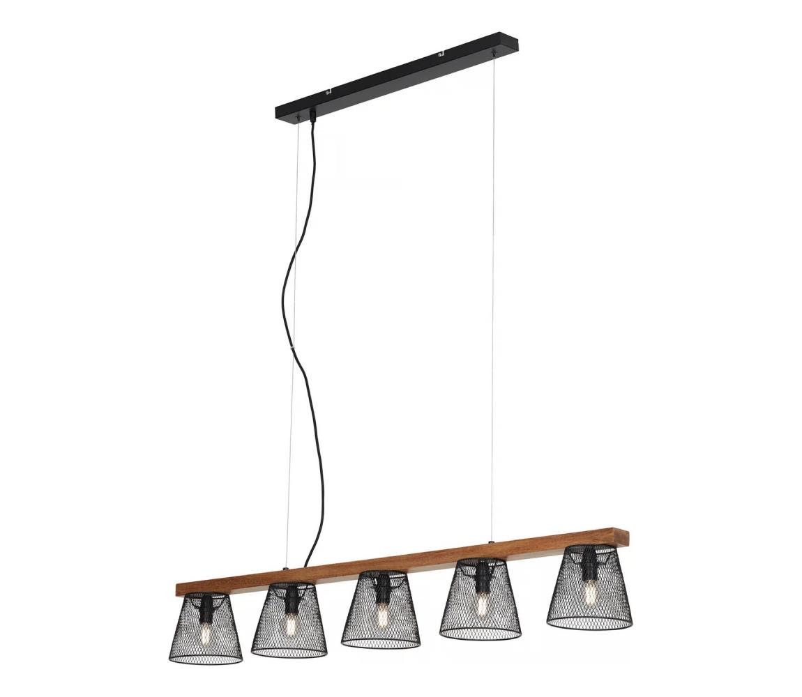 Briloner 4077-055 - Závesný luster na lanku WOOD & STYLE 5xE14/25W/230V 4077-055