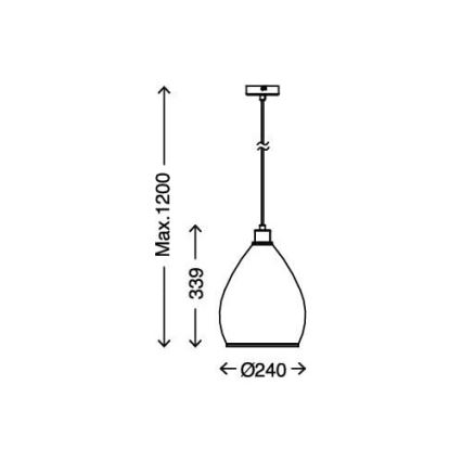 Briloner 4315-017 - Luster na lanku 1xE27/25W/230V