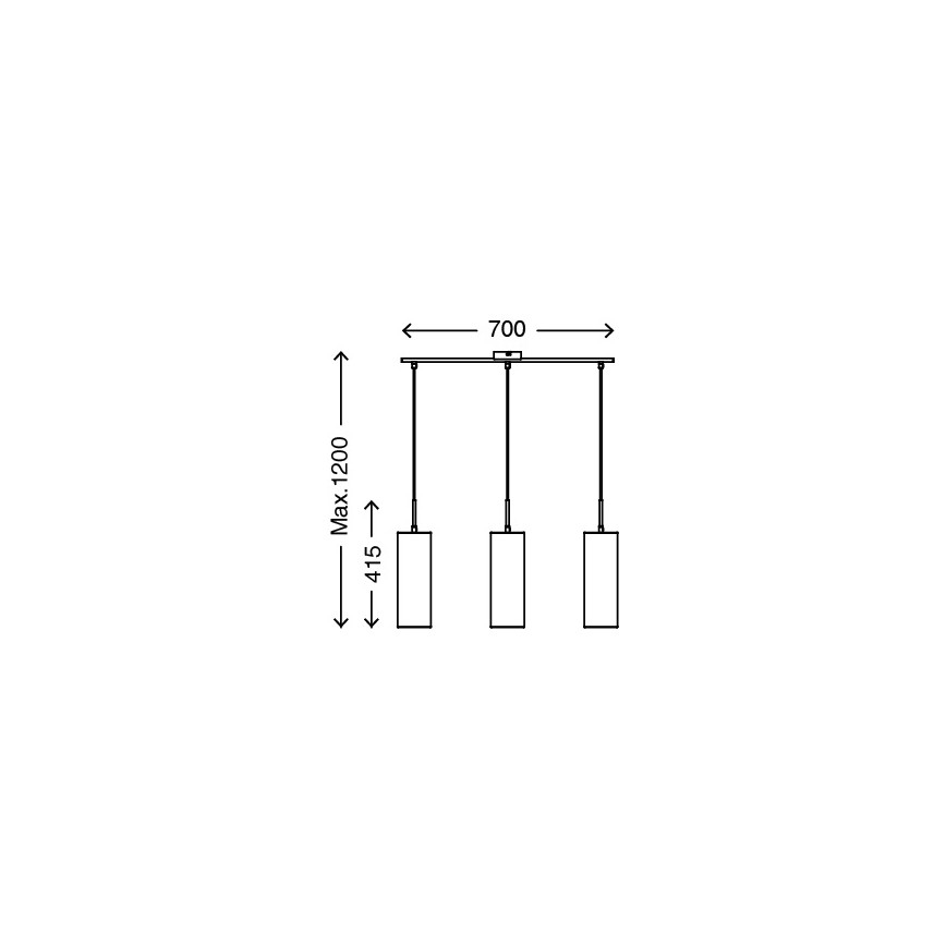 Briloner 4712-034 - Luster na lanku 3xE27/25W/230V