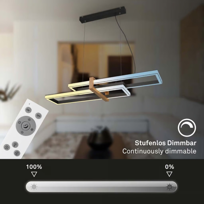 Briloner 4768015 - LED stmievateľný luster na lanku LED/44W/230V 2700-6500K 100 cm + diaľkové ovládanie