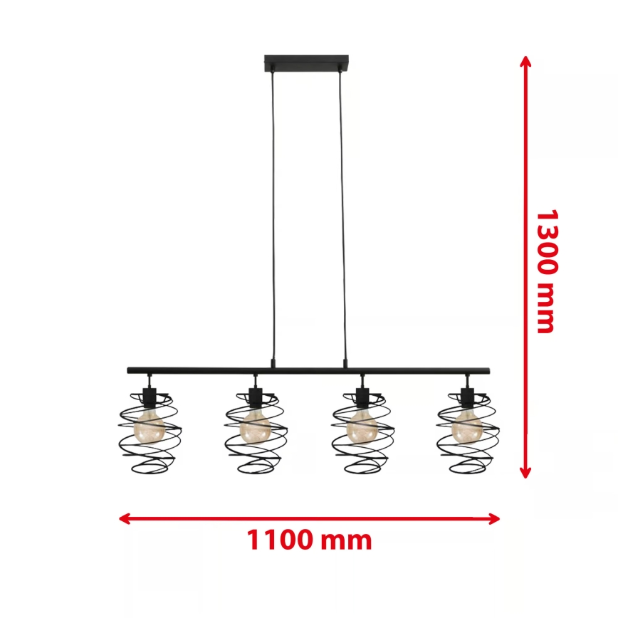 Briloner 4871-045 - Závesný luster na lanku 4xE27/60W/230V