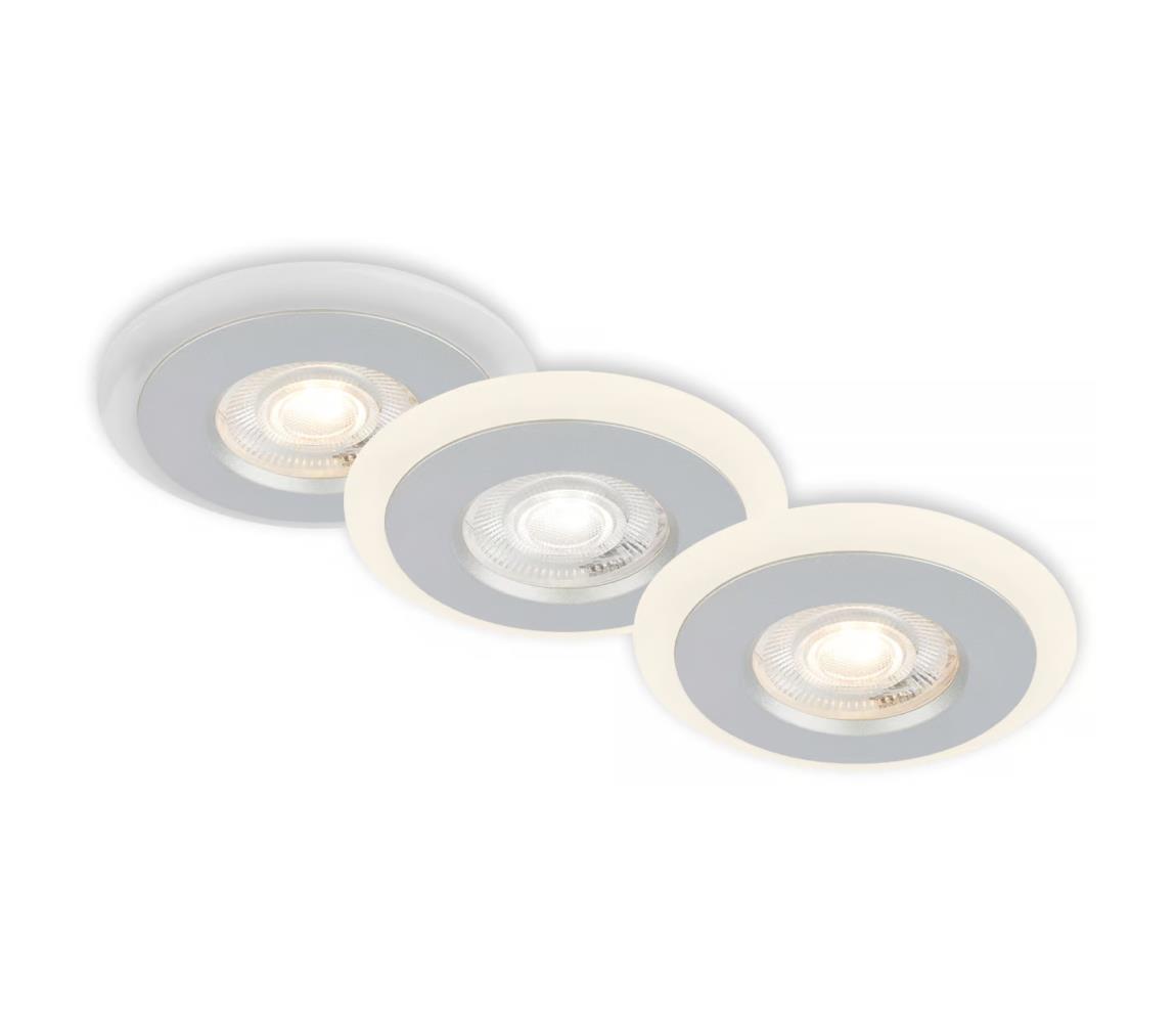 Briloner 7039034-SADA 3xLED Kúpeľňové podhľadové svietidlo 3xLED/5W/230V IP44 matný chróm 7039034